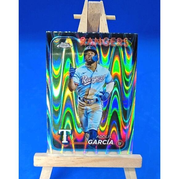 2024 Topps Chrome - Adolis Garcia #114 RayWave Refractor - Picture 3 of 6